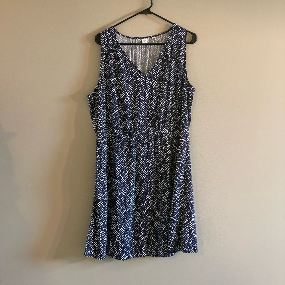 Women’s Old Navy Navy with White Dots Dress No Tags but Never Worn Size XL